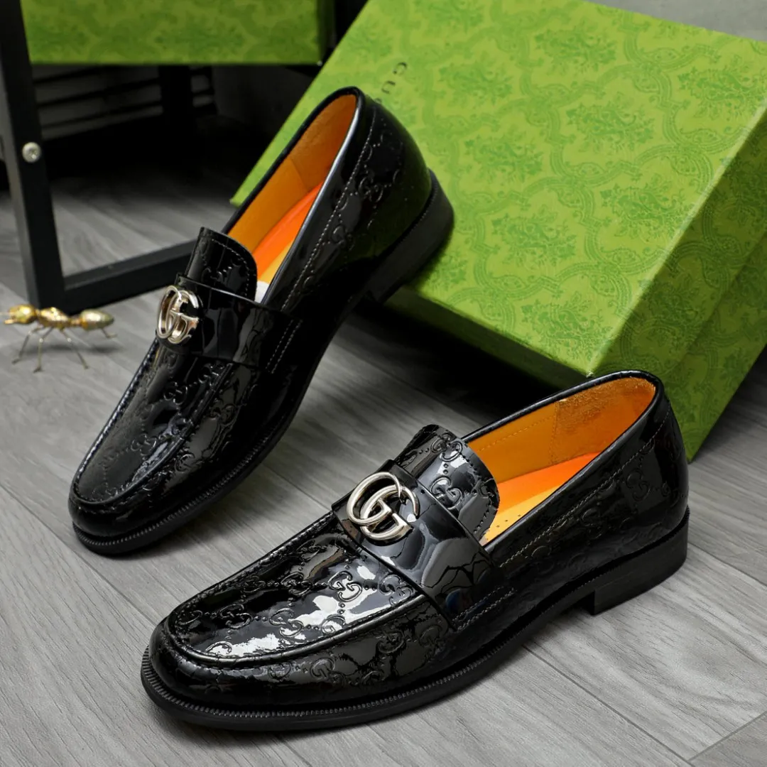 Men's shoes 💰480 Product trademark: GUCCI "Gucci" business slip-on leather shoes Regular size: 38-44 45 custom-made Product materials: Selected cowhide embossed upper, cowhide lining, rubber outsole